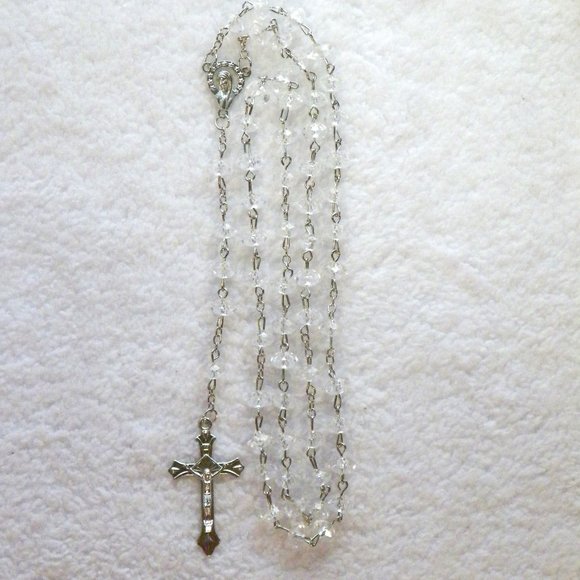 Our Lady of Guadalupe Clear Rosary Beads Crucifix with Case - Picture 3 of 10